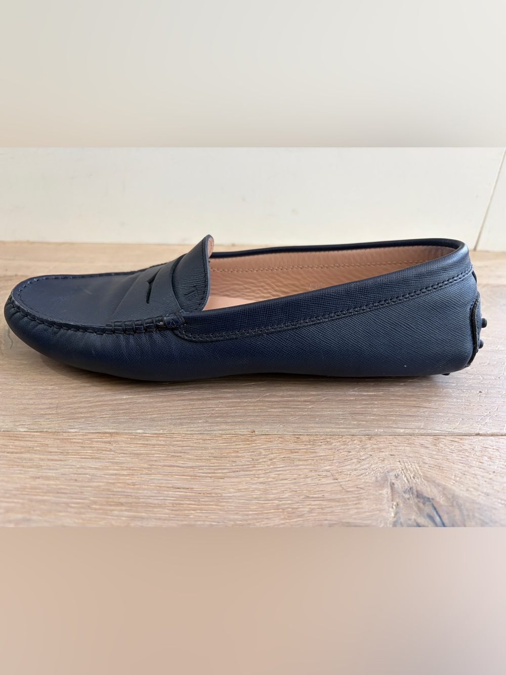TODS Ladies Navy Blue Flat Shoes Gommini Mocassino Loafers preppy 40.5 / US 9.5 - Picture 5 of 11